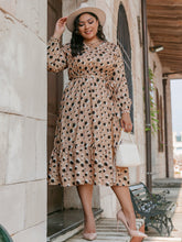 Load image into Gallery viewer, Plus Size Terrazzo Tie Waist Midi Dress