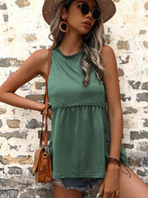 Load image into Gallery viewer, Scalloped Sleeveless Peplum Top