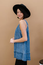 Load image into Gallery viewer, Doe & Rae Forever Young Mineral Wash Denim Sleeveless Top