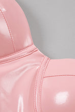 Load image into Gallery viewer, PU Leather Buckle Detail Cropped Cami and Skirt Set