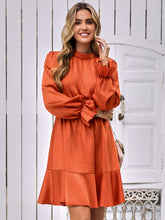 Load image into Gallery viewer, Mock Neck Flounce Sleeve Mini Dress