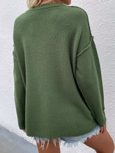 Load image into Gallery viewer, Buttoned Exposed Seam High-Low Sweater