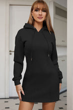 Load image into Gallery viewer, Drawstring Long Sleeve Hooded Dress