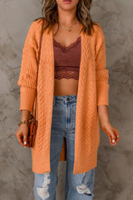 Load image into Gallery viewer, Cable-Knit Open Front Sweater Cardigan