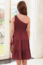 Load image into Gallery viewer, One-Shoulder Sleeveless Tiered Dress