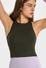 Load image into Gallery viewer, Crisscross Back Round Neck Yoga Tank