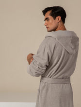 Load image into Gallery viewer, Men's Gray Turkish Cotton Bathrobe