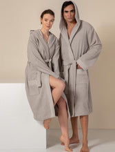 Load image into Gallery viewer, Men's Gray Turkish Cotton Bathrobe