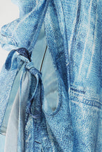 Load image into Gallery viewer, Tie-Shoulder Split Patchwork Denim Dress