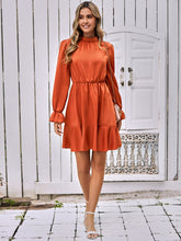 Load image into Gallery viewer, Mock Neck Flounce Sleeve Mini Dress