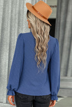 Load image into Gallery viewer, Swiss Dot Tie-Neck Button Front Blouse