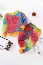 Cargar imagen en el visor de la galería, Conjunto de chándal y top con efecto tie-dye para niños