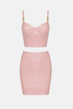 Load image into Gallery viewer, PU Leather Buckle Detail Cropped Cami and Skirt Set