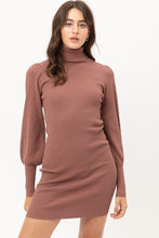 Load image into Gallery viewer, Knit Turtle Neck Sweater Dress