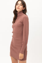 Load image into Gallery viewer, Knit Turtle Neck Sweater Dress