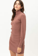 Load image into Gallery viewer, Knit Turtle Neck Sweater Dress