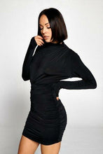 Load image into Gallery viewer, Ruched Detail Solid Mini Dress