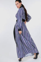 Load image into Gallery viewer, Plaid in Blue Belted Maxi Dress