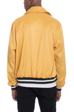 Load image into Gallery viewer, MEN'S LUXE SATIN BOMBER JACKET - GOLD