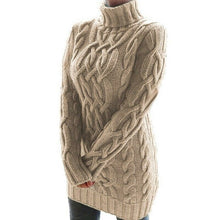 Load image into Gallery viewer, Turtleneck Oversized Long Sleeve Knit Sweater Dress