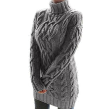 Load image into Gallery viewer, Turtleneck Oversized Long Sleeve Knit Sweater Dress
