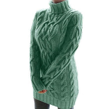 Load image into Gallery viewer, Turtleneck Oversized Long Sleeve Knit Sweater Dress