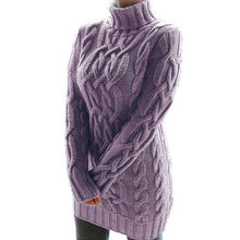 Load image into Gallery viewer, Turtleneck Oversized Long Sleeve Knit Sweater Dress