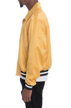 Load image into Gallery viewer, MEN'S LUXE SATIN BOMBER JACKET - GOLD