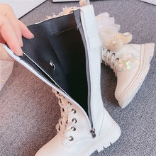 Cargar imagen en el visor de la galería, Botas altas hasta la rodilla con osito de peluche y diamantes de imitación para niños