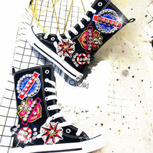 Load image into Gallery viewer, Girls Rhinestone Sport High-Top Sneakers