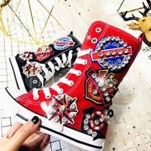 Load image into Gallery viewer, Girls Rhinestone Sport High-Top Sneakers