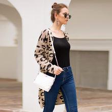 Load image into Gallery viewer, Leopard Print Open Front Full Length Cardigan Sweater