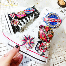 Load image into Gallery viewer, Girls Rhinestone Sport High-Top Sneakers