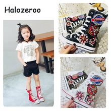 Load image into Gallery viewer, Girls Rhinestone Sport High-Top Sneakers