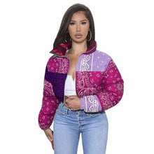 Load image into Gallery viewer, Women Coat, Bandana Style Paisley Print Outerwear Bubble Jacket