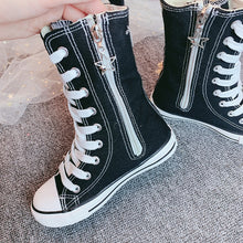 Load image into Gallery viewer, Girls/ Kids Rhinestone Canvas Sport High-top Sneakers