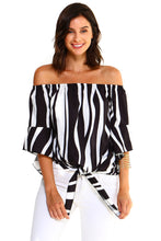 Cargar imagen en el visor de la galería, Blusa de mujer con tirantes finos y rayas