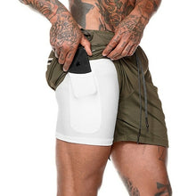 Load image into Gallery viewer, Men 2 in 1 Running Shorts Jogging Gym Fitness