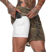 Load image into Gallery viewer, Men 2 in 1 Running Shorts Jogging Gym Fitness
