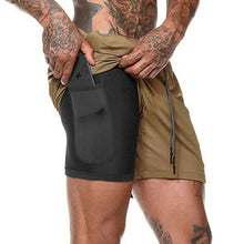 Load image into Gallery viewer, Men 2 in 1 Running Shorts Jogging Gym Fitness