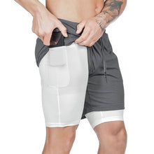 Load image into Gallery viewer, Men 2 in 1 Running Shorts Jogging Gym Fitness