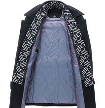 Load image into Gallery viewer, Mens Layered Collar Button Front Mid Length Coat