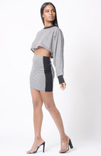 Load image into Gallery viewer, HOUNDSTOOTH DOLMAN TWO PIECE SKIRT SET