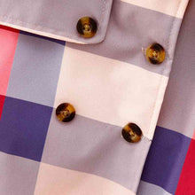 Load image into Gallery viewer, Plaid Lapel Collar Long Sleeve Coat