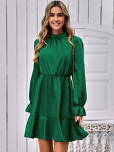 Load image into Gallery viewer, Mock Neck Flounce Sleeve Mini Dress