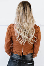 Load image into Gallery viewer, Chocolate USA Lace Corset Flounce Sleeve Cropped Top