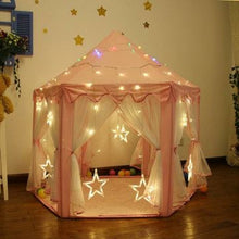 Load image into Gallery viewer, Pink Girls Castle Play Tent Princess Playhouse Children Kids Indoor