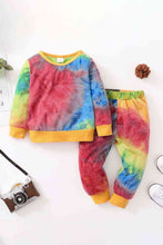 Cargar imagen en el visor de la galería, Conjunto de chándal y top con efecto tie-dye para niños