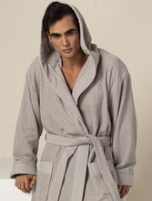 Load image into Gallery viewer, Men's Gray Turkish Cotton Bathrobe