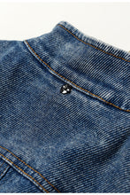 Load image into Gallery viewer, GAWQO Fringe Detail Cropped Jacket and Denim Vest Set
